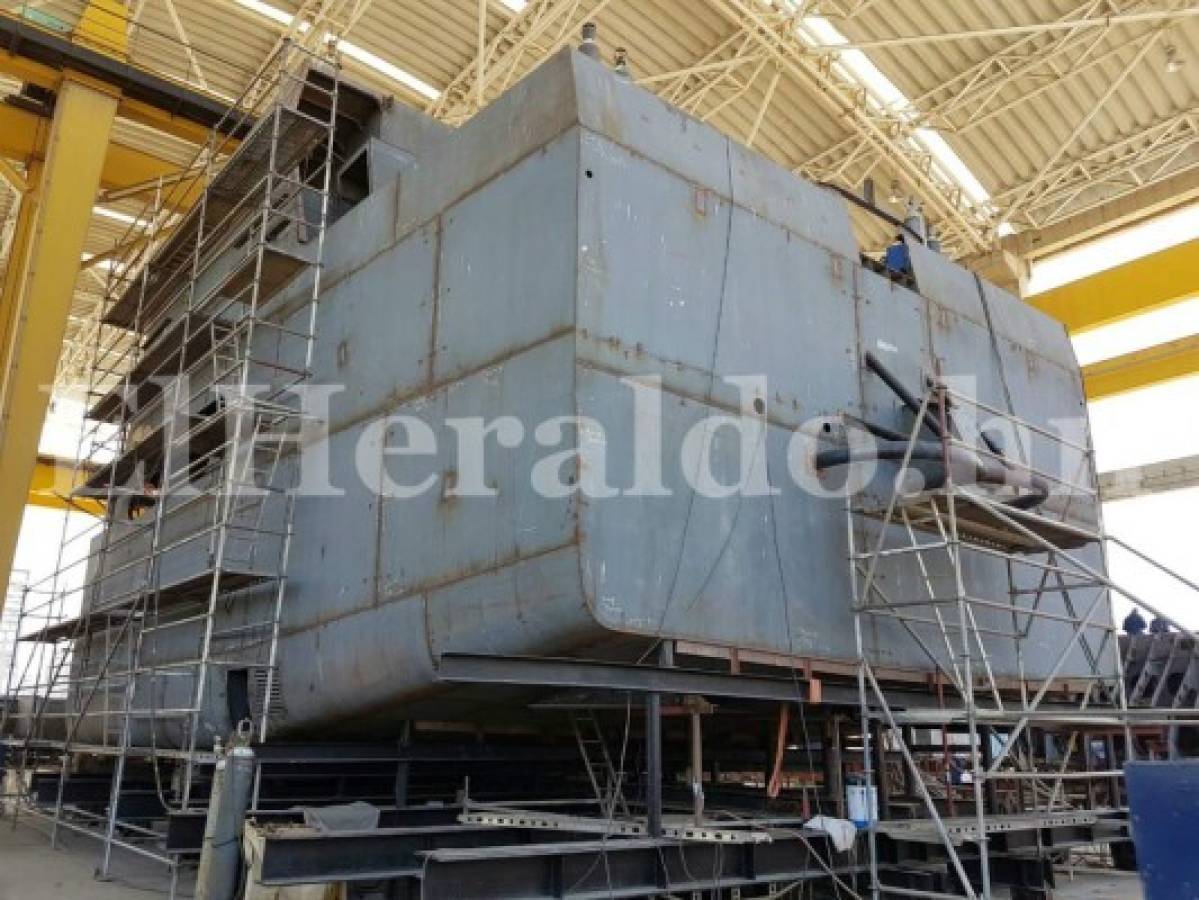 EXCLUSIVA: Ya está armado el casco del buque militar hondureño que construye Colombia